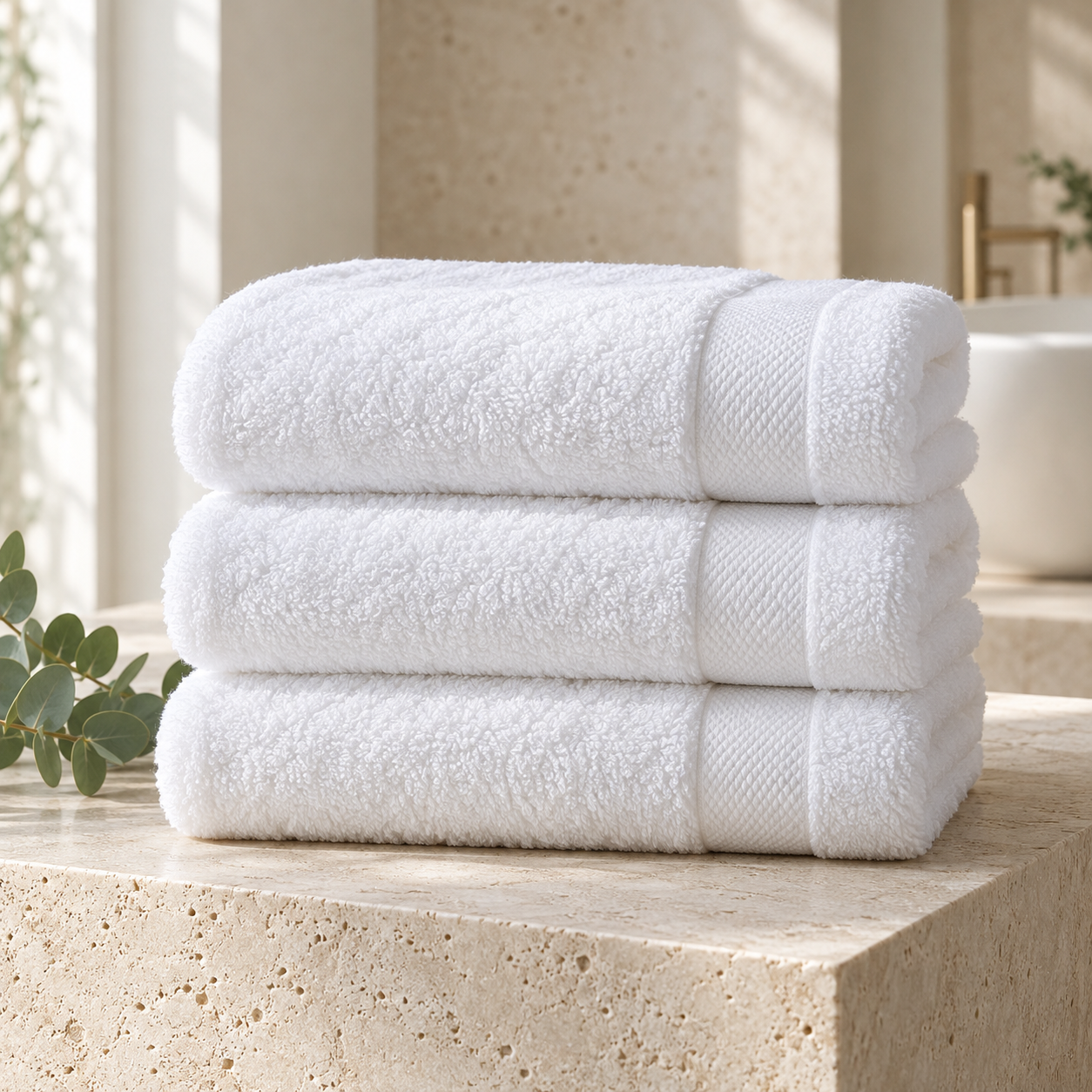Essential Soft white bath towels